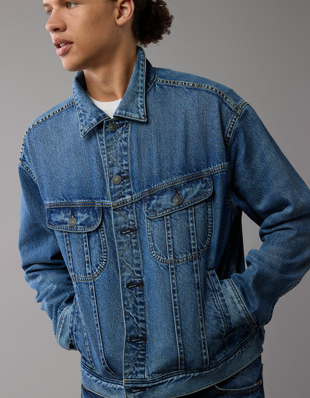 Chaqueta en Denim Hombre AE - Azul 0106_1666_423_of