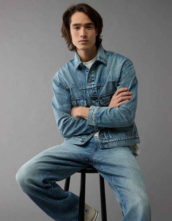 Chaqueta Trucker Slim fit en denim de Hombre - Azul