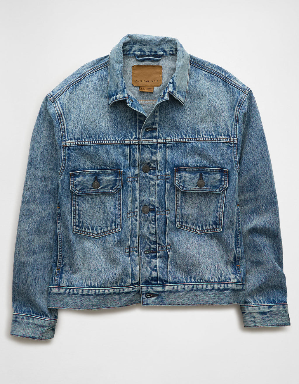 Chaqueta Trucker Slim fit en denim de Hombre - Azul 0106_1728_400_f