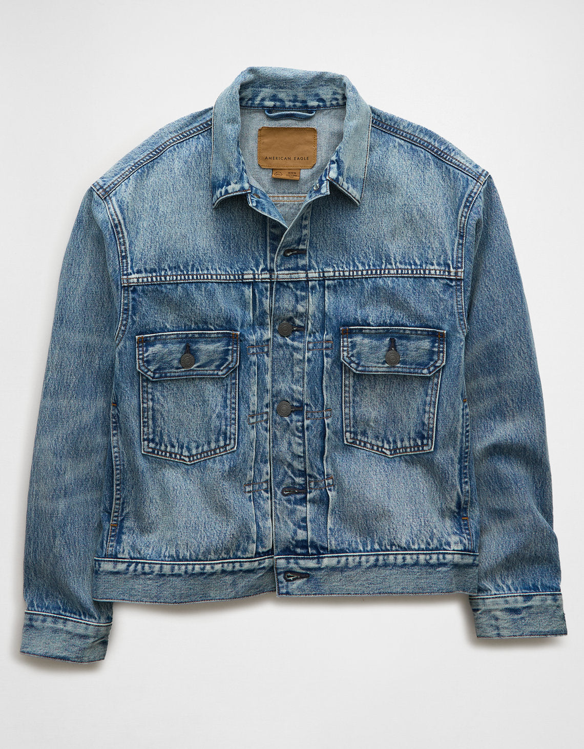 Chaqueta Trucker Slim fit en denim de Hombre - Azul 0106_1728_400_f