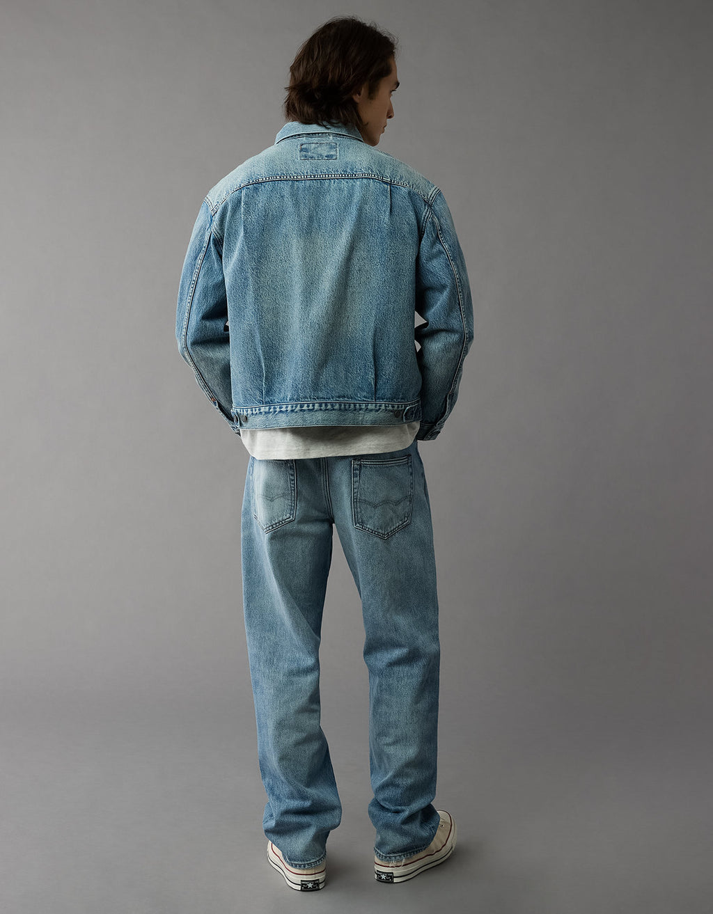 Chaqueta Trucker Slim fit en denim de Hombre - Azul 0106_1728_400_ob