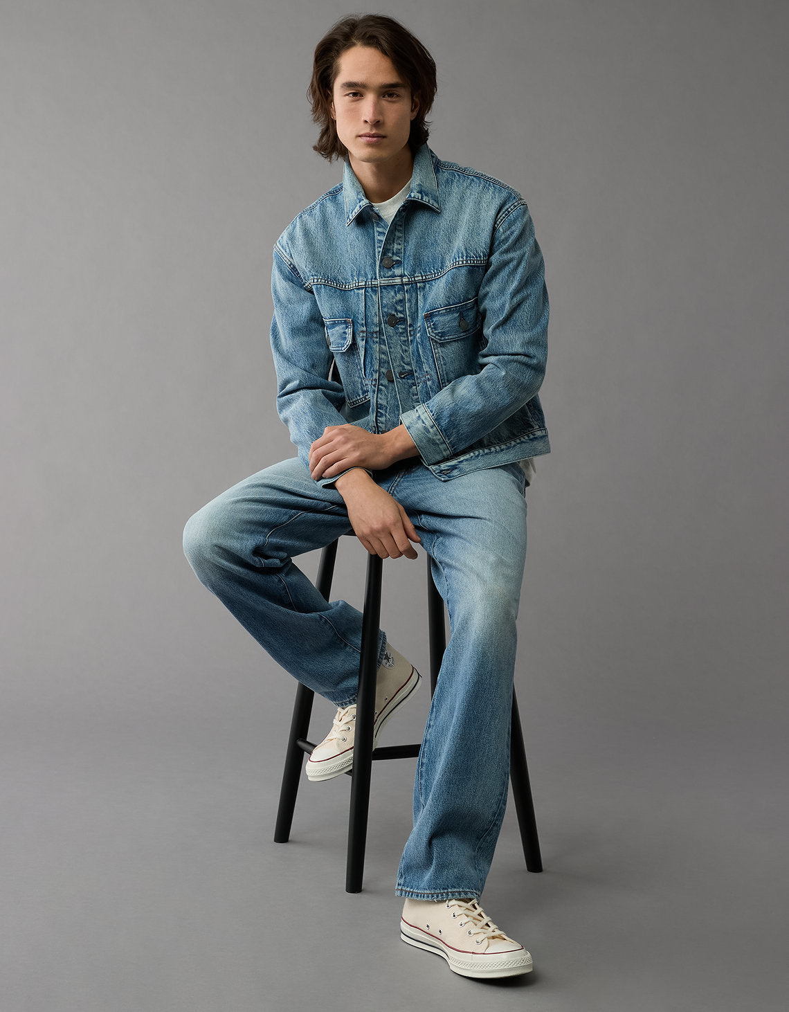 Chaqueta Trucker Slim fit en denim de Hombre - Azul 0106_1728_400_of