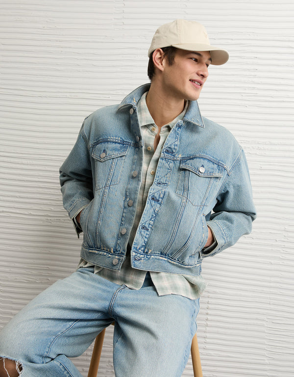 Chaqueta de mezclilla de gran tamaño Ae - Azul
