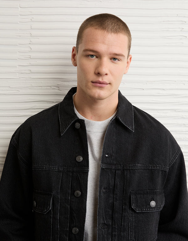 Chaqueta Denim de mezclilla para hombre. - Negro