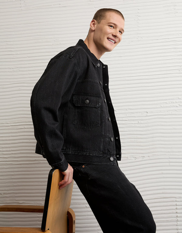 Chaqueta Denim de mezclilla para hombre. - Negro