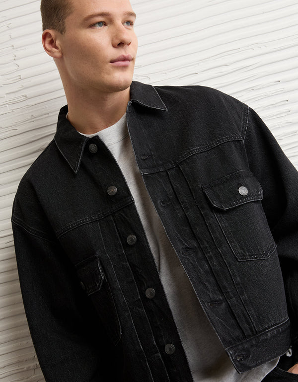 Chaqueta Denim de mezclilla para hombre. - Negro