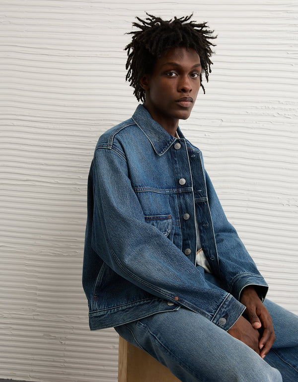Chaqueta Denim de mezclilla para hombre. - Azul
