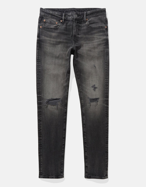 Jean Skinny Athletic con Parches Ae - Negro