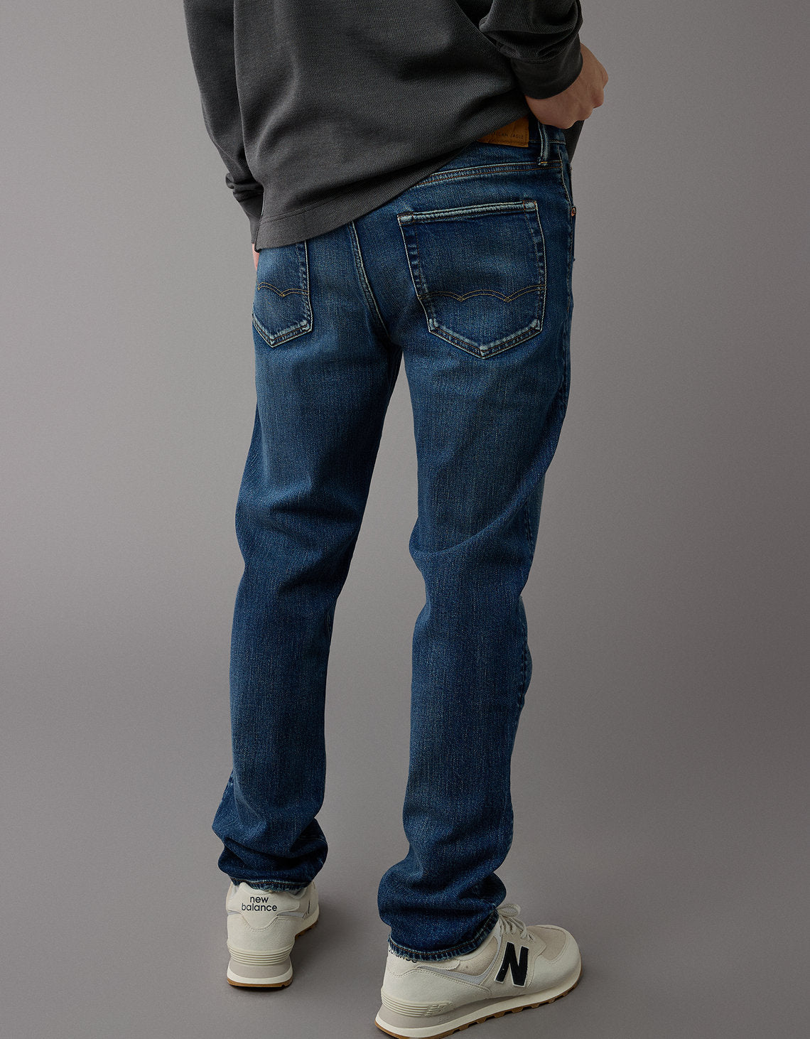 Jean Slim Straight bota recta Hombre AE - Azul 0116_6982_486_ob