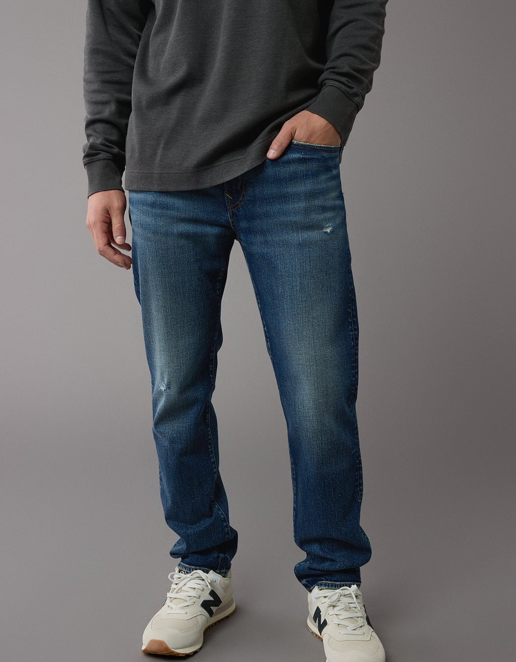 Jean Slim Straight bota recta Hombre AE - Azul 0116_6982_486_of