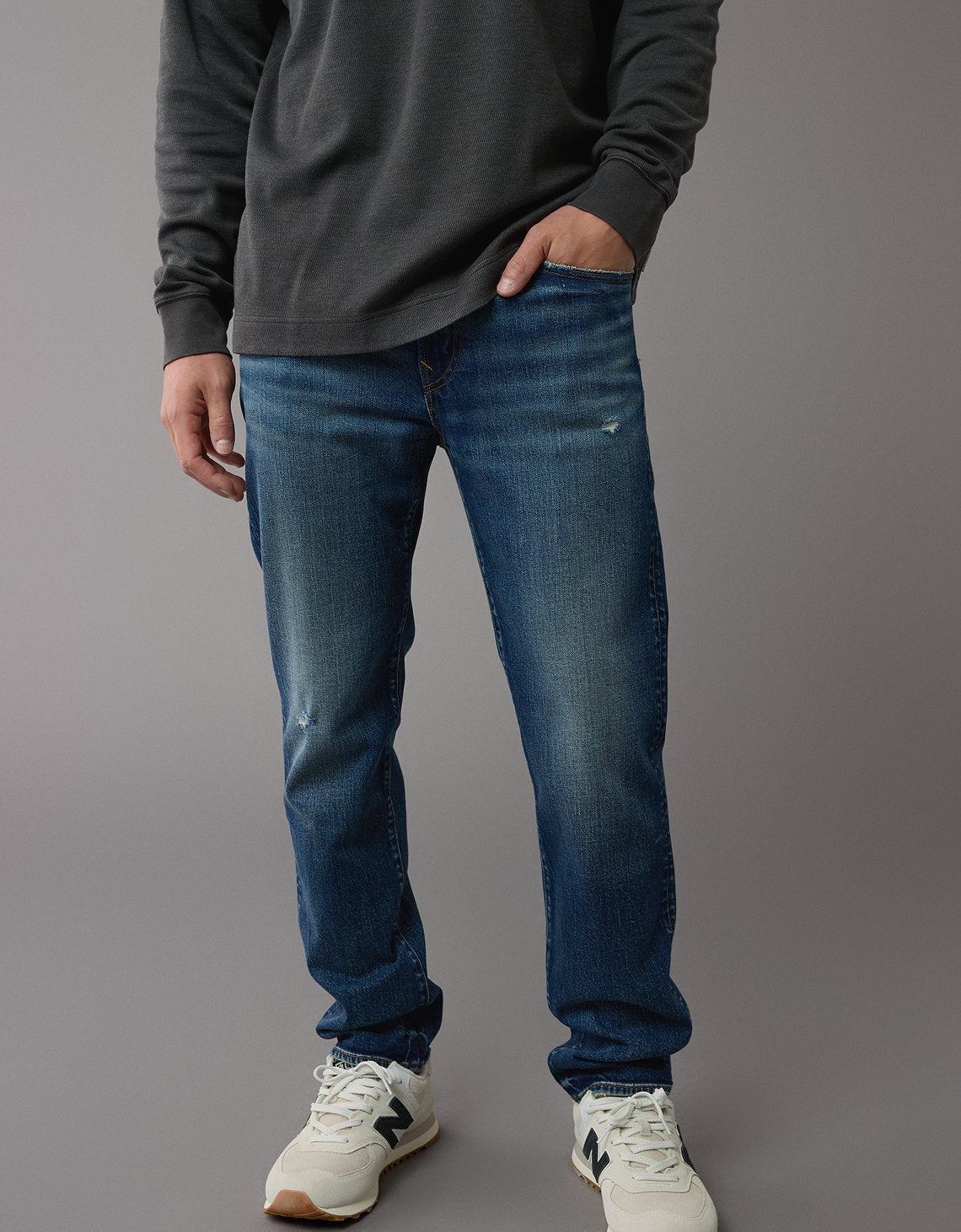 Jean Slim Straight bota recta Hombre AE - Azul 0116_6982_486_of