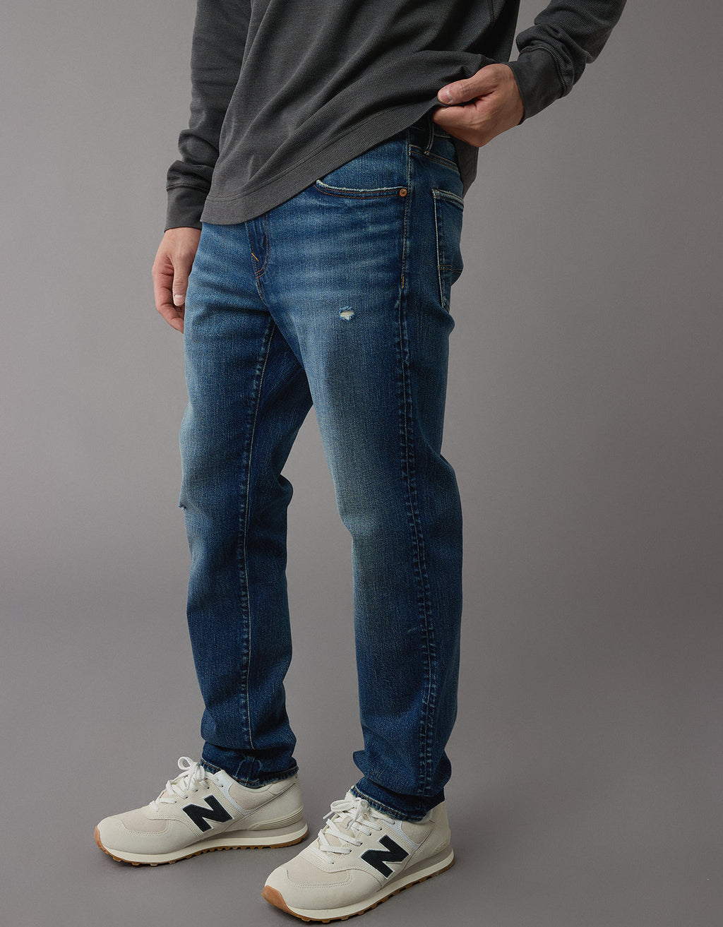 Jean Slim Straight bota recta Hombre AE - Azul 0116_6982_486_os