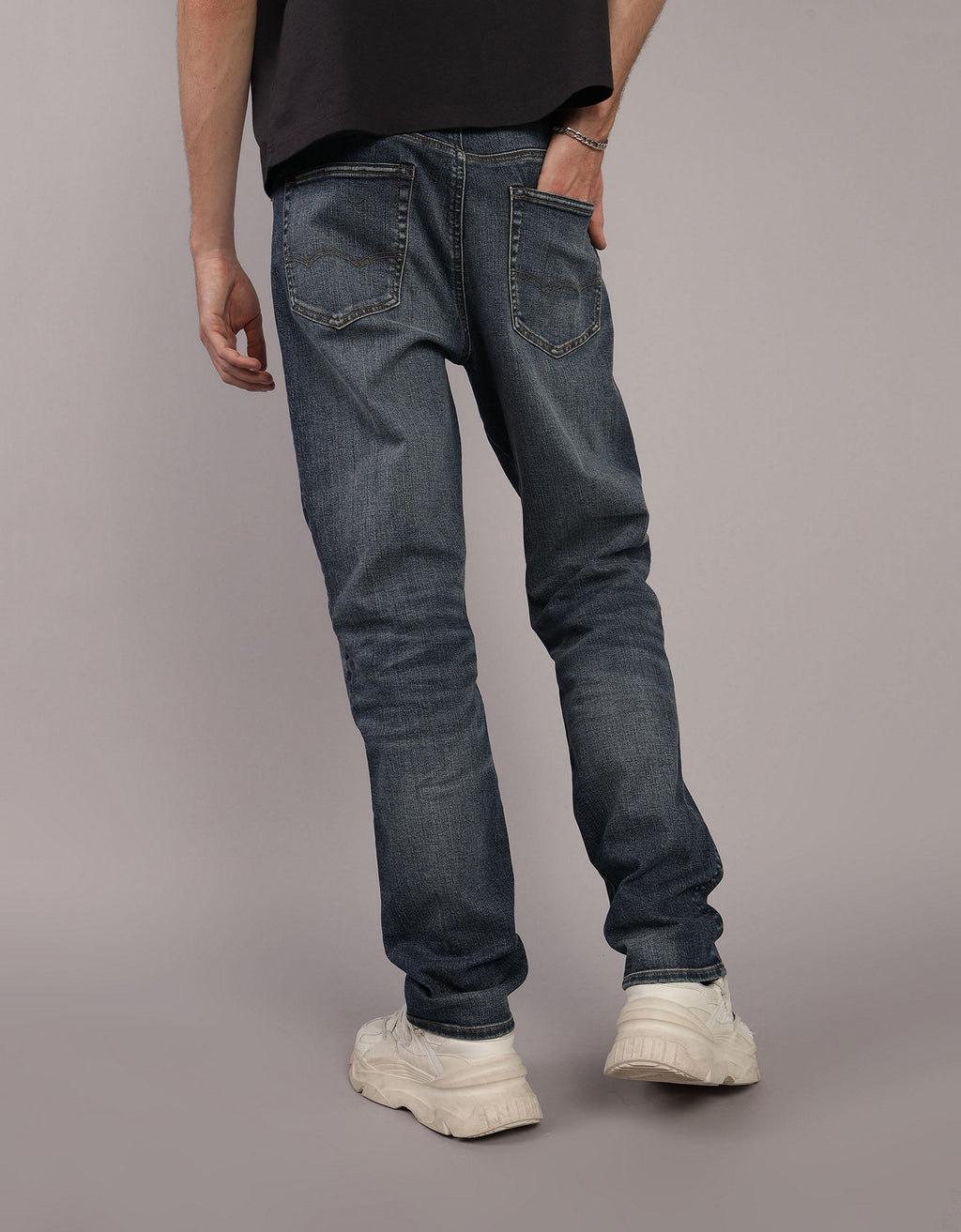 Jean slim bota recta de hombre AE - Azul 0116_7102_451_ob