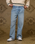 Ae x Tru Kolors Pantalón en Denim Pleated - Azul 0122_7376_401_of