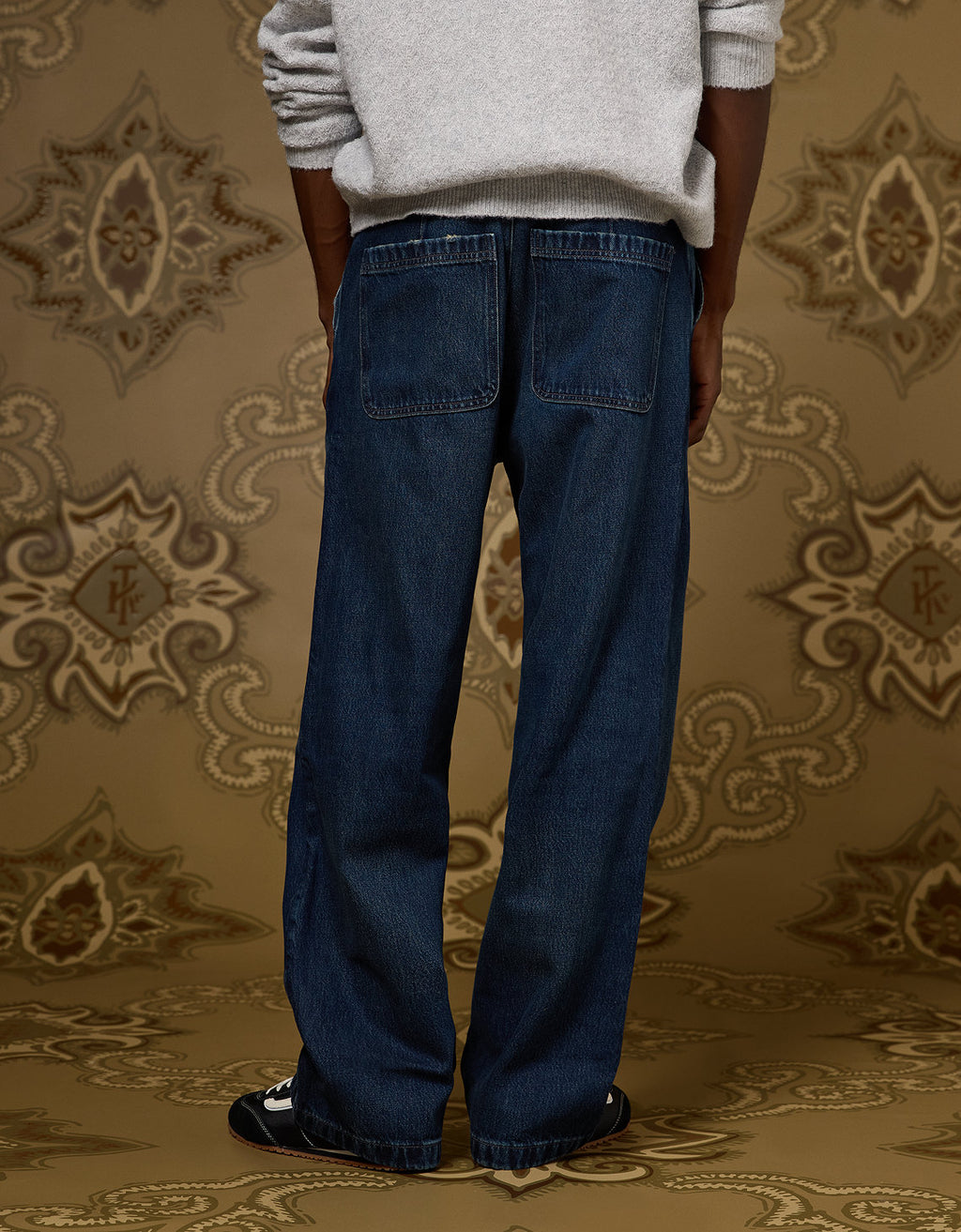 Ae x Tru Kolors Pantalón en Denim Pleated - Azul 0122_7378_410_ob