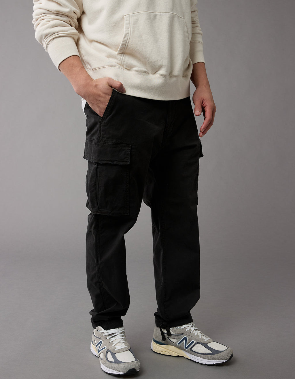 Pantalón Tipo Cargo Lived-In Ae - Negro 0123_4882_064_os