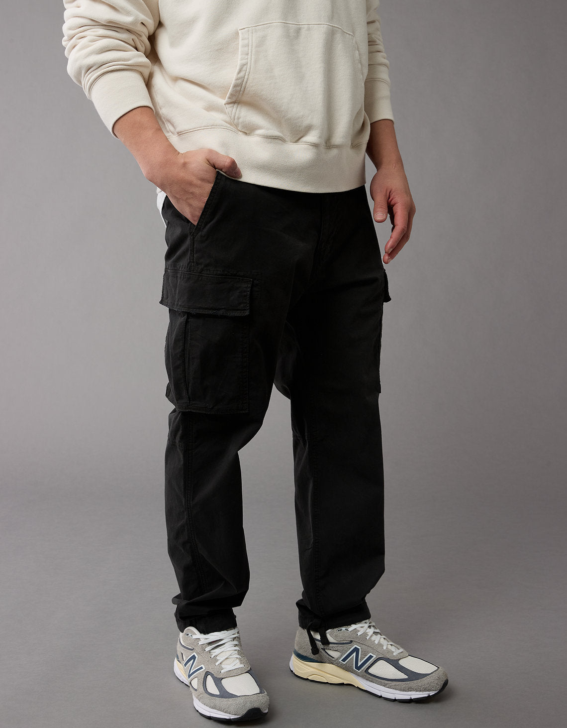 Pantalón Tipo Cargo Lived-In Ae - Negro 0123_4882_064_os