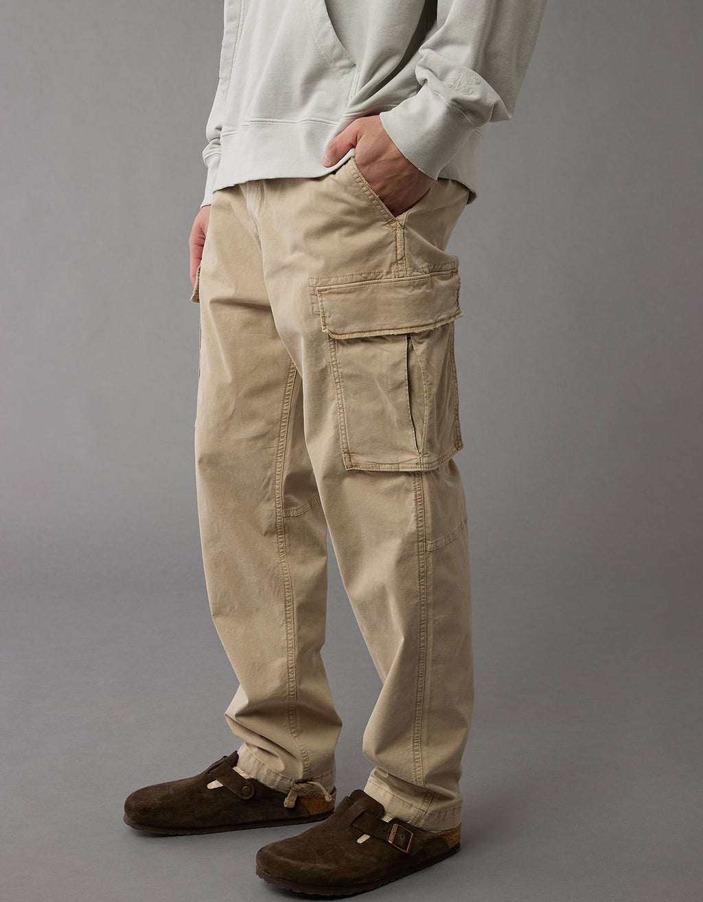 Pantalón Tipo Cargo Lived-In Ae - Caqui 0123_4882_281_os