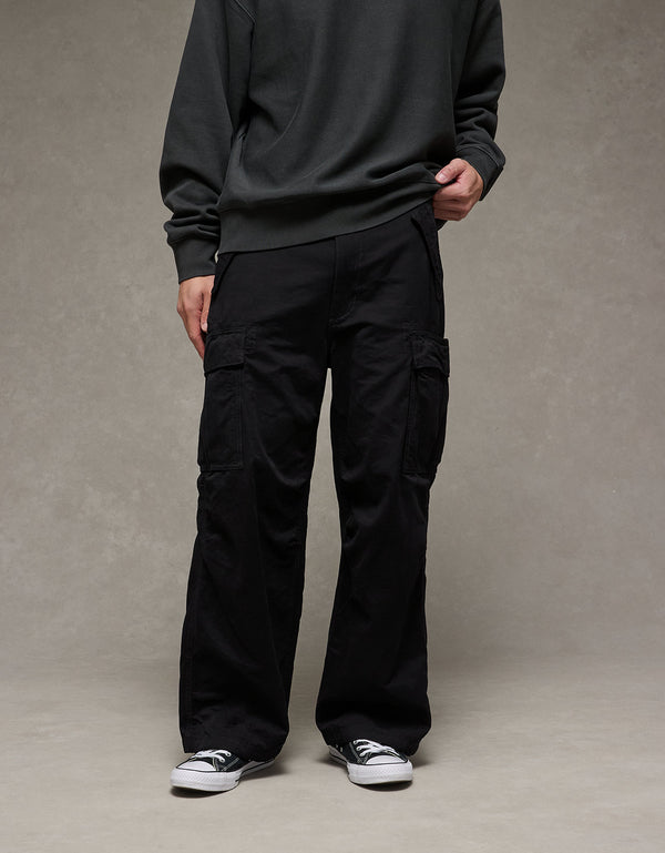 Pantalón Baggy Tipo Cargo Ae - Negro