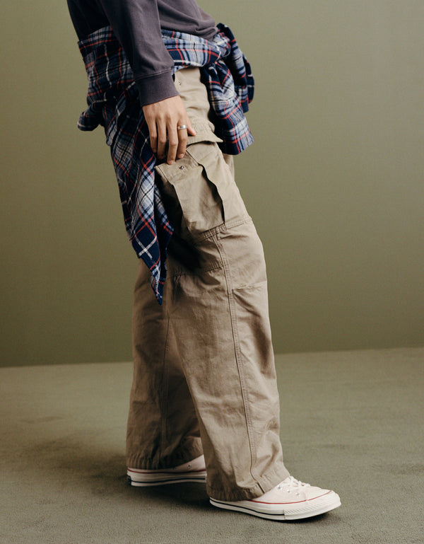 Pantalón Baggy Tipo Cargo Ae - Caqui