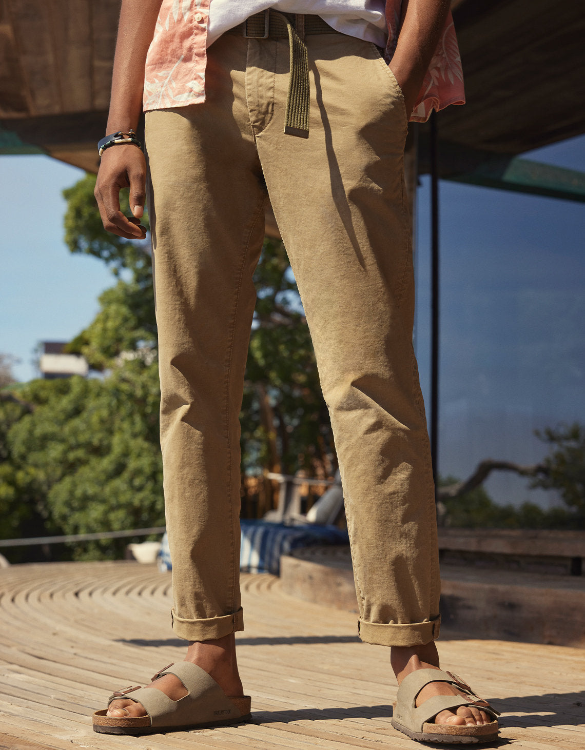 Pantalón Caqui Recto Original Ae Flex Usado - Caqui 0125_4711_238_l1