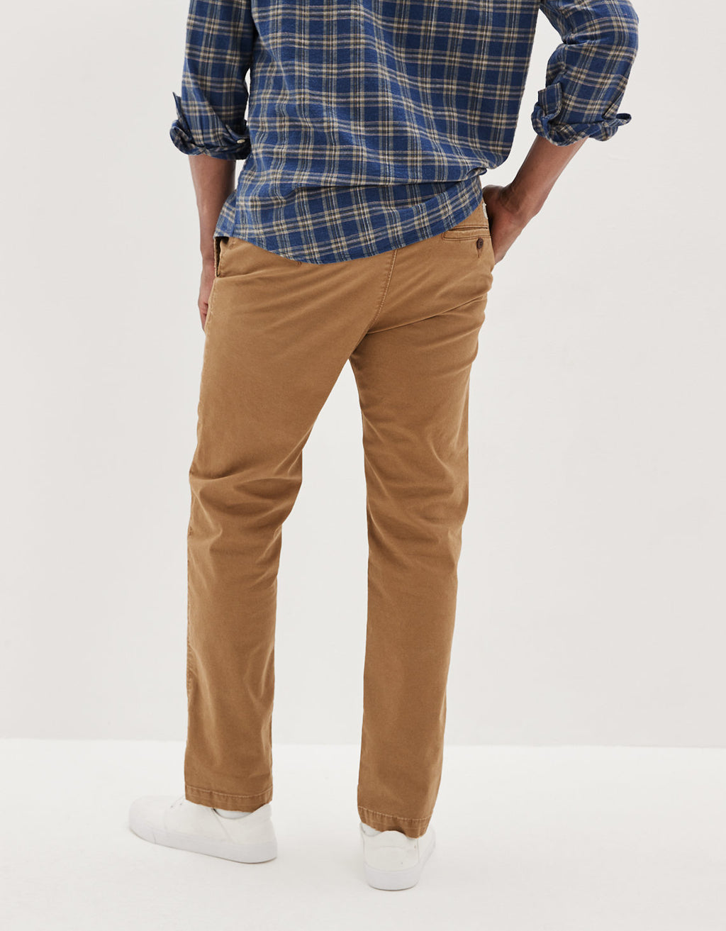 Pantalón Caqui Recto Original Ae Flex Usado - Caqui 0125_4711_238_ob