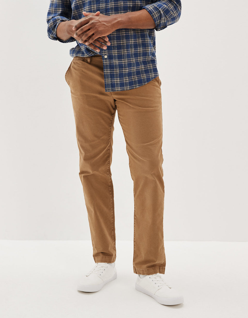 Pantalón Caqui Recto Original Ae Flex Usado - Caqui 0125_4711_238_of
