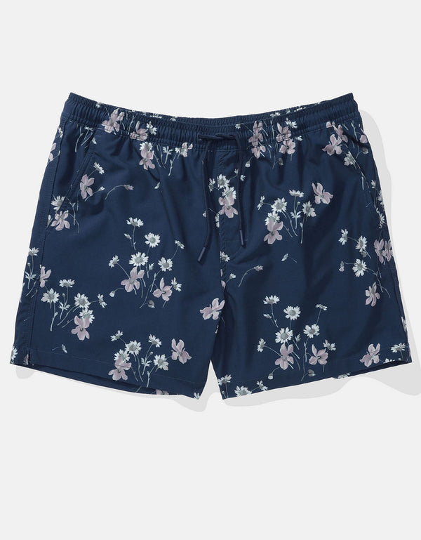 Pantaloneta de baño con estampado de hombre AE - Negro
