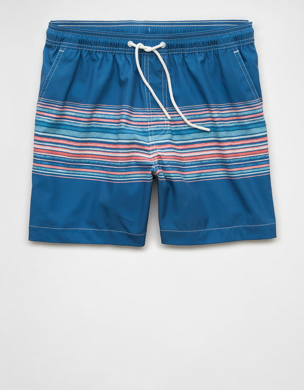 Pantaloneta de baño con estampado de hombre AE - Azul
