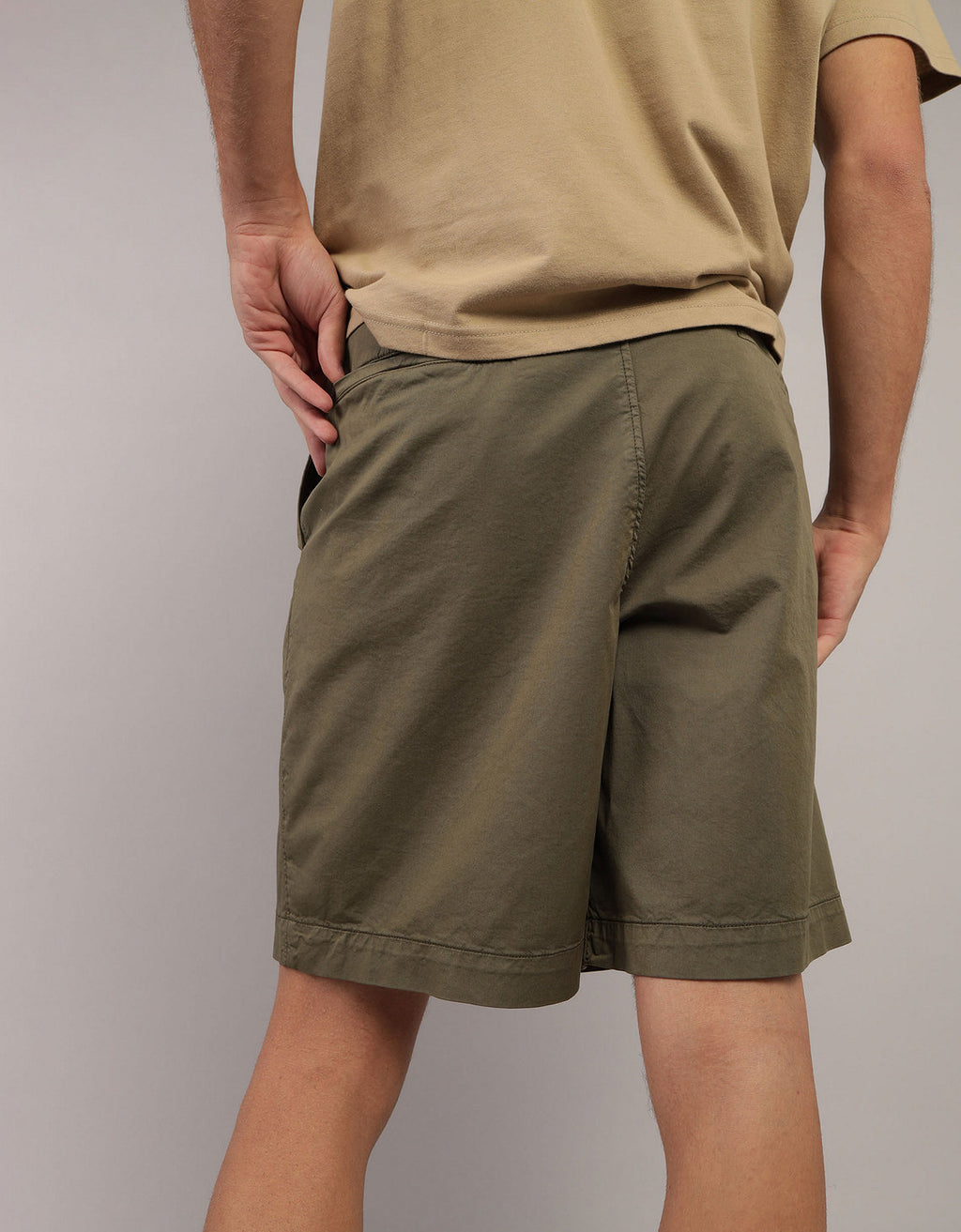 Bermuda Flex en Dril de 9 para Hombre - Verde 0135_7880_329_ob