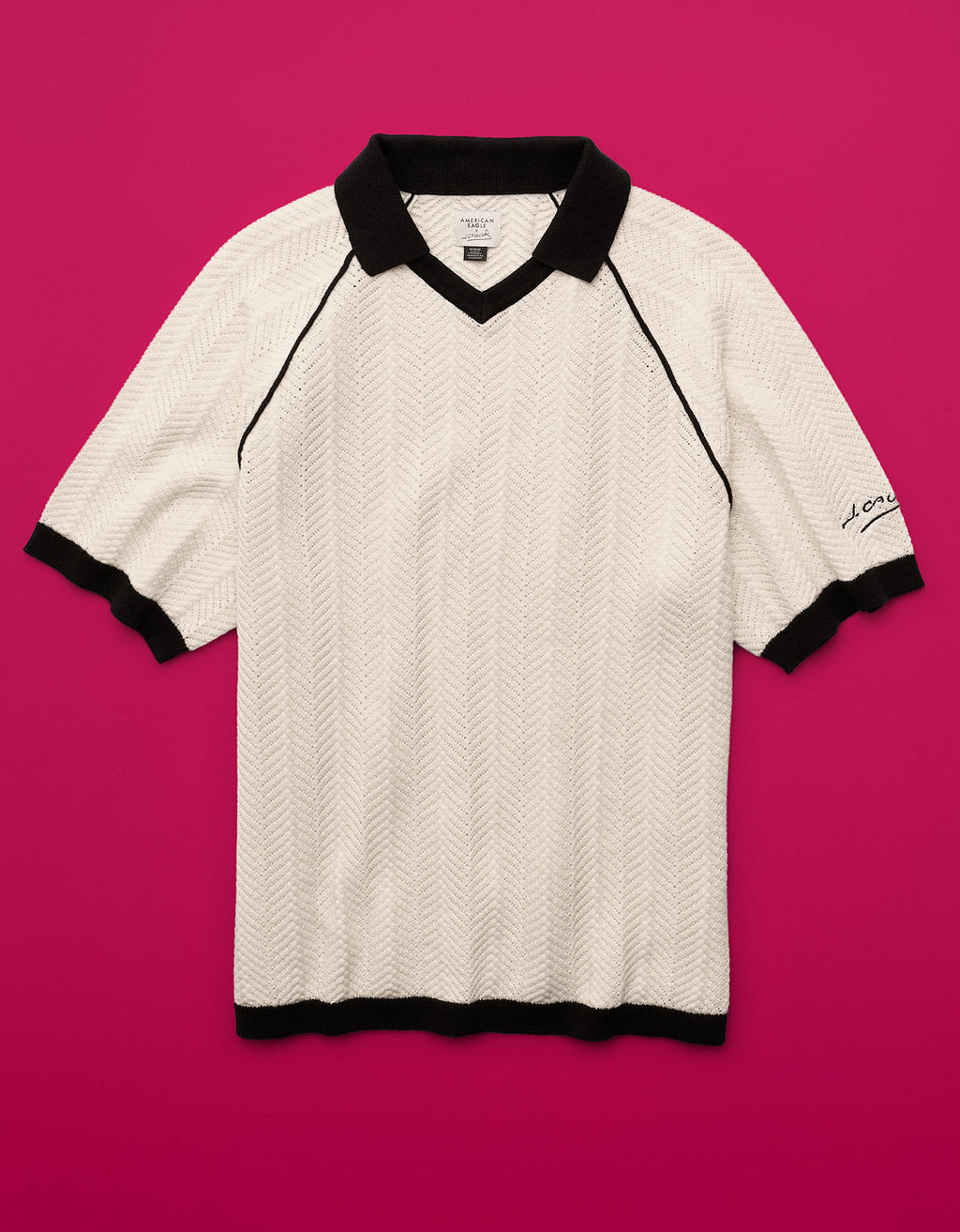 Camiseta polo tejida AE x Jorge Campos - Azul 0141_2281_409_f