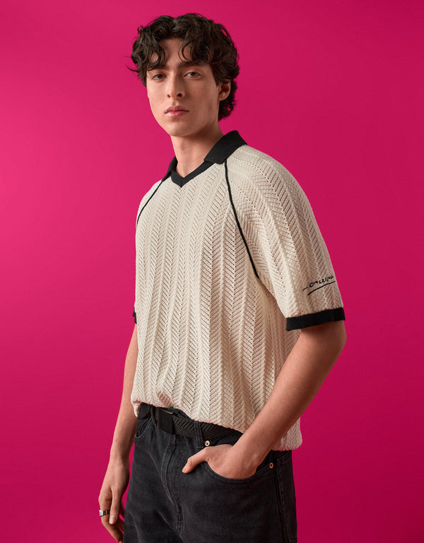 Camiseta polo tejida AE x Jorge Campos - Azul