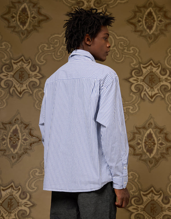 AE x Tru Kolors Camisa de Popelina a Rayas - Blanco