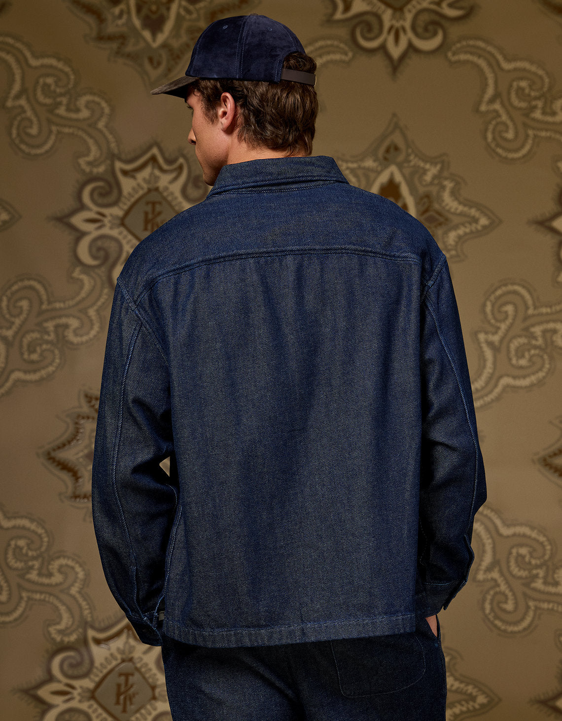 Ae x Tru Kolors Camisa en Denim Chenille - Azul 0151_2995_410_ob