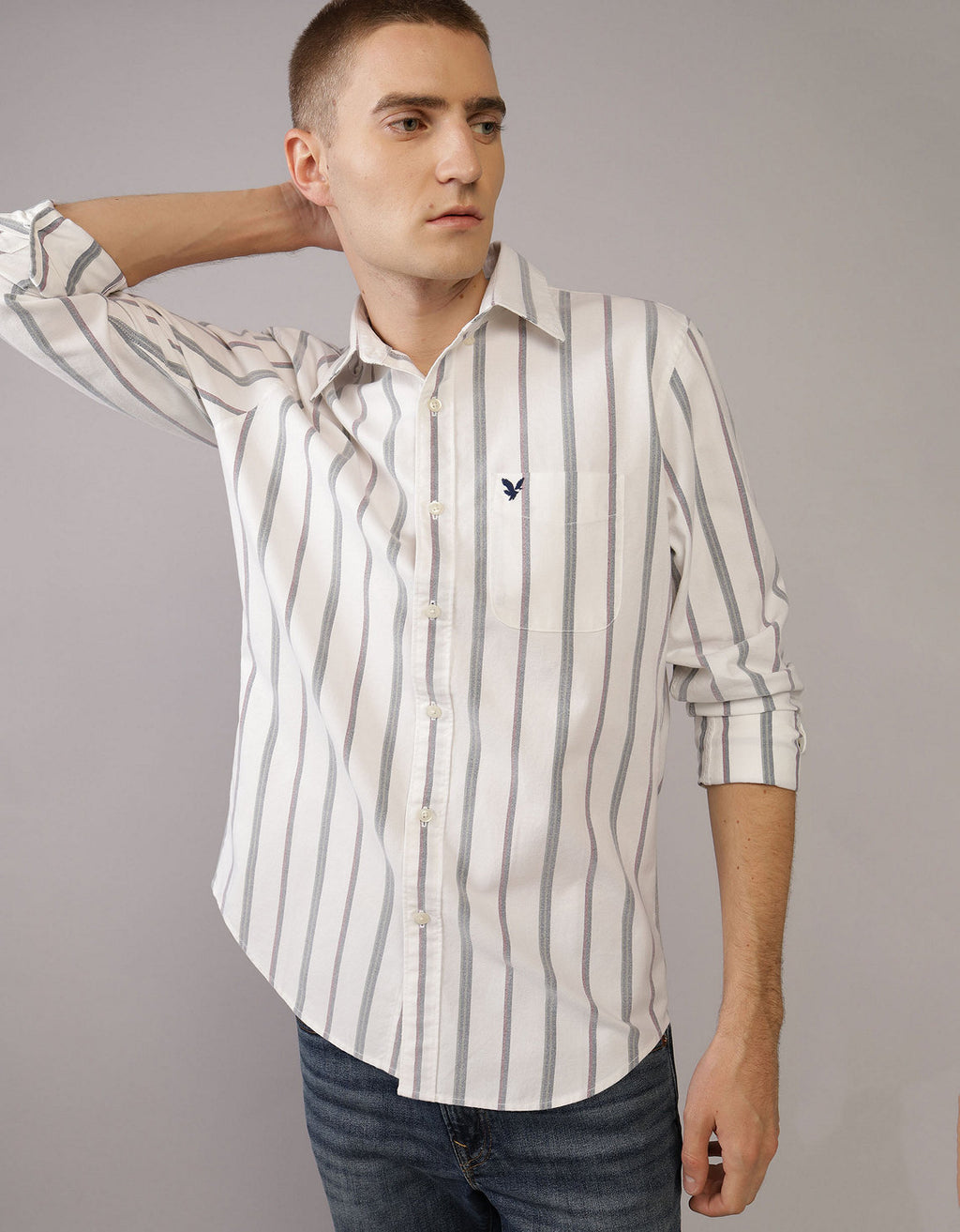 Camisa Slim de Rayas Manga Larga Hombre AE - Generico 0153_2103_106_of
