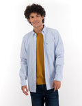 Camisa Slim de Rayas Manga Larga Hombre AE - Azul 0153_2103_401_of