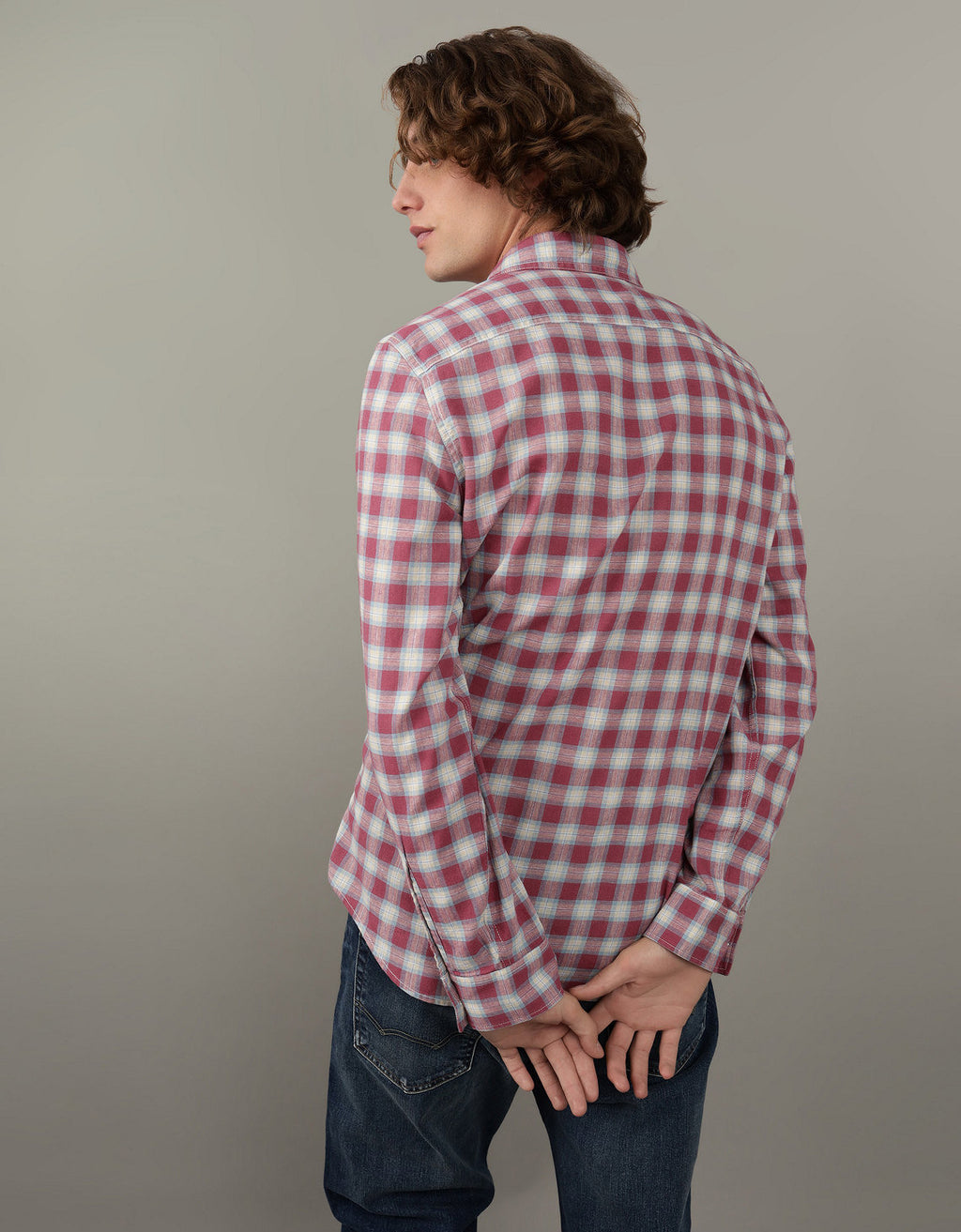 Camisa AE Slim fit Everyday - Rojo 0153_2576_622_ob