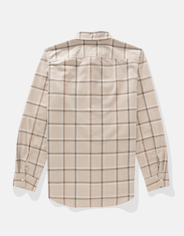 Camisa de Cuadros Manga Larga Hombre AE - Caqui