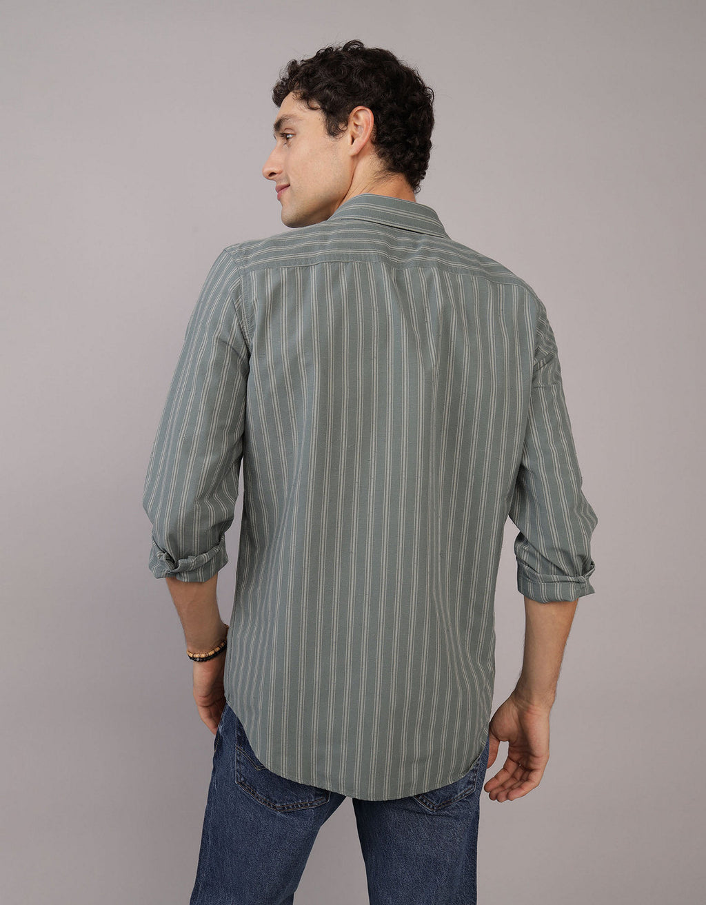 Camisa de Cuadros Manga Larga Hombre AE - Verde 0153_2642_300_ob