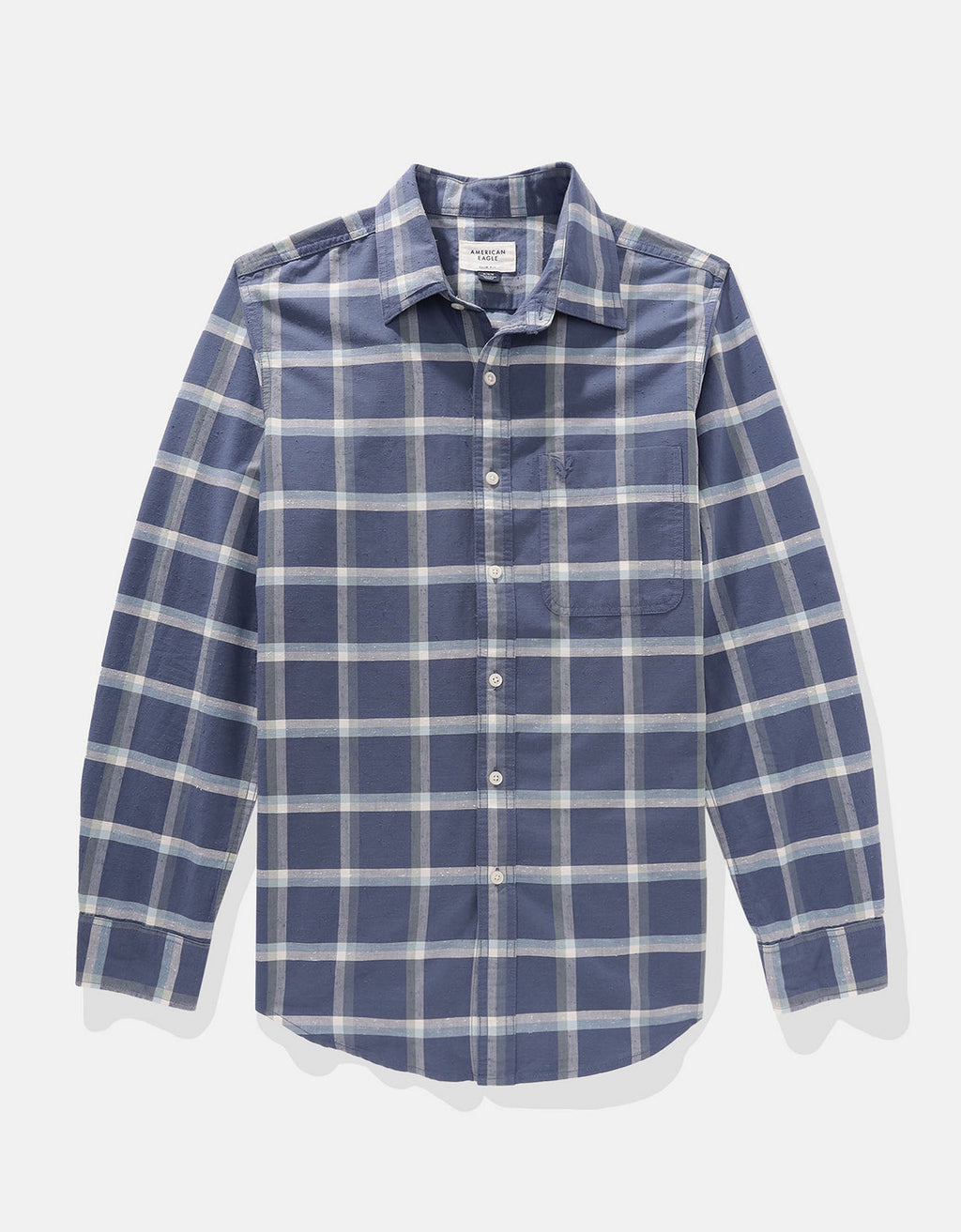 Camisa de Cuadros Manga Larga Hombre AE - Naval 0153_2642_410_f