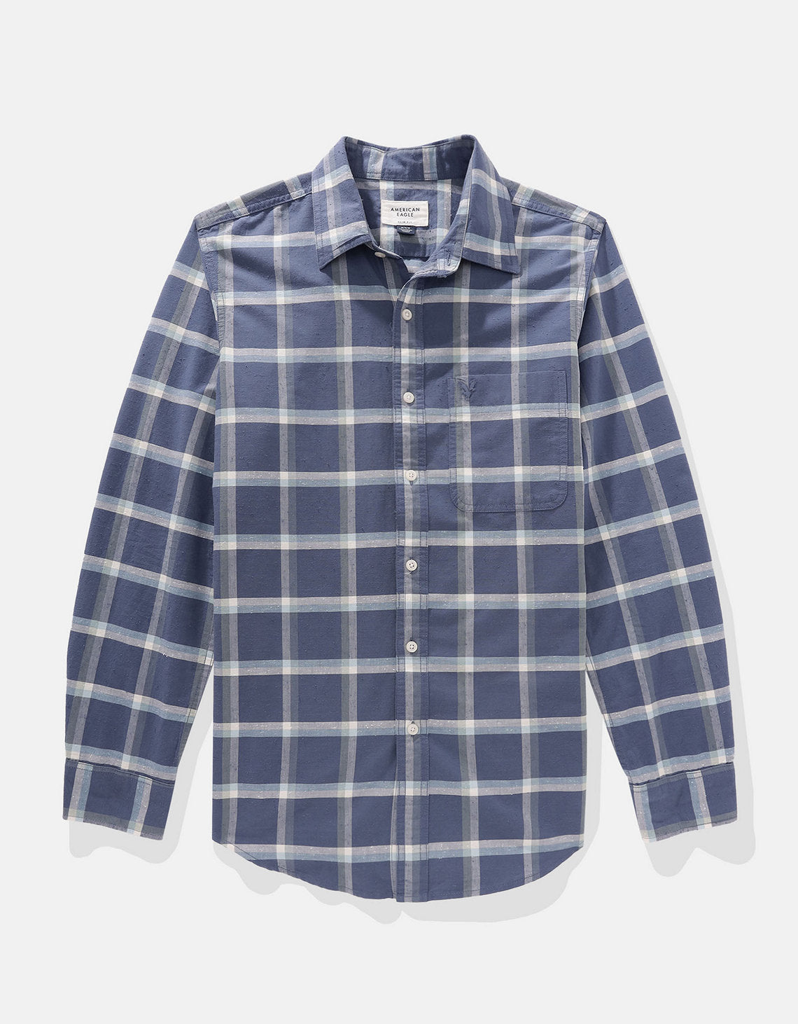 Camisa de Cuadros Manga Larga Hombre AE - Naval 0153_2642_410_f