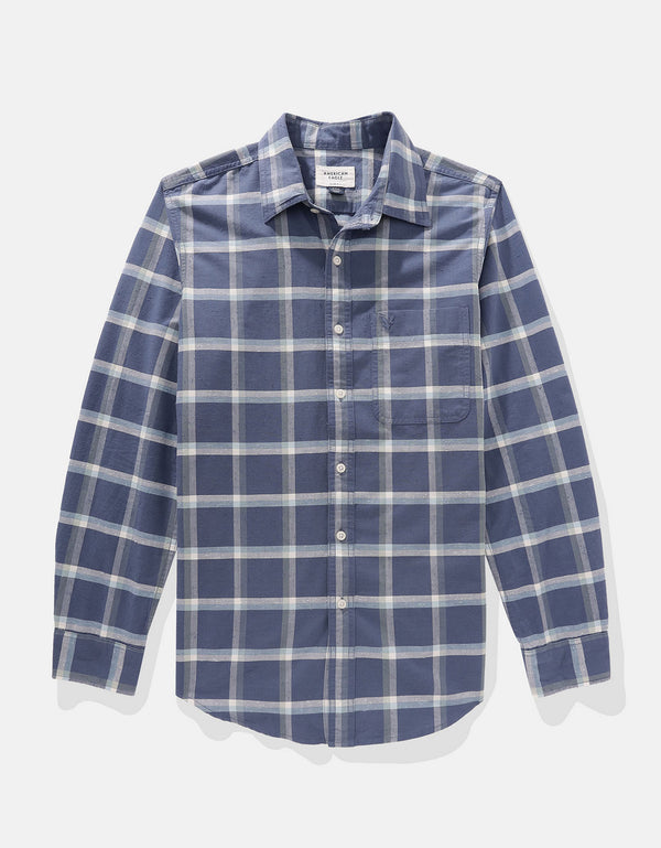 Camisa de Cuadros Manga Larga Hombre AE - Naval