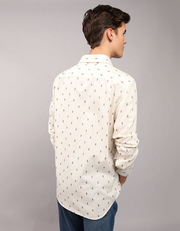 Camisa Oxford estampada Manga Larga Hombre AE - Generico