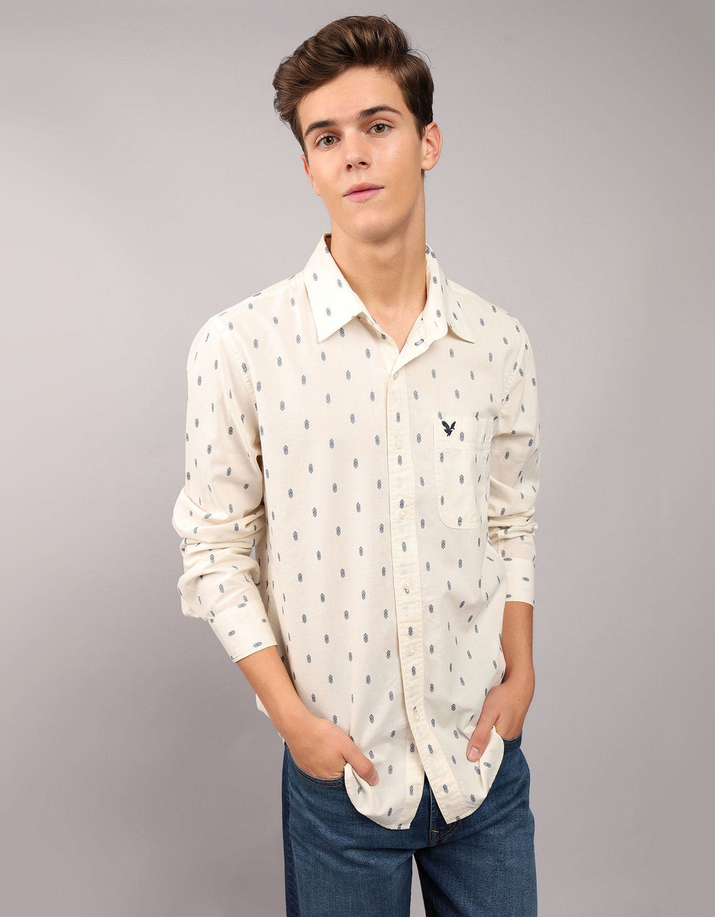 Camisa Oxford estampada Manga Larga Hombre AE - Generico 0153_2643_123_of