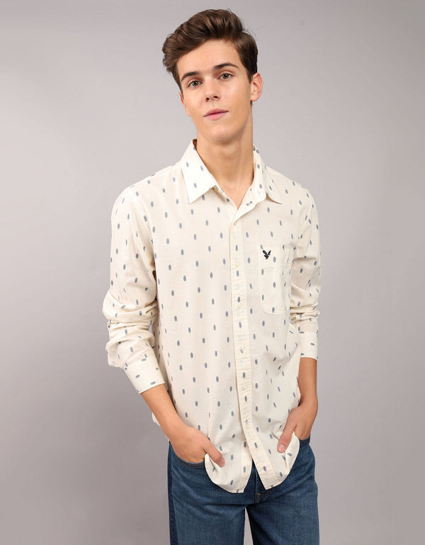 Camisa Oxford estampada Manga Larga Hombre AE - Generico