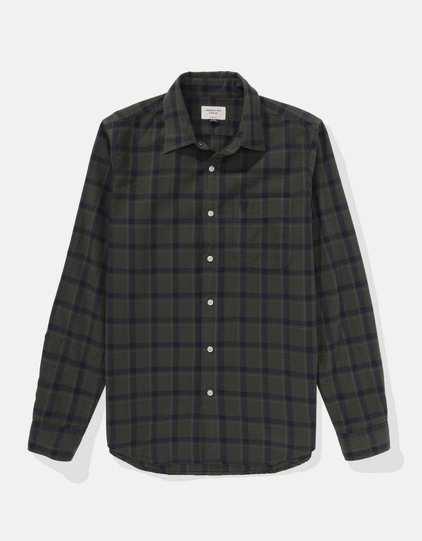 Camisa Manga Larga con patrón de cuadros Hombre AE - Generico