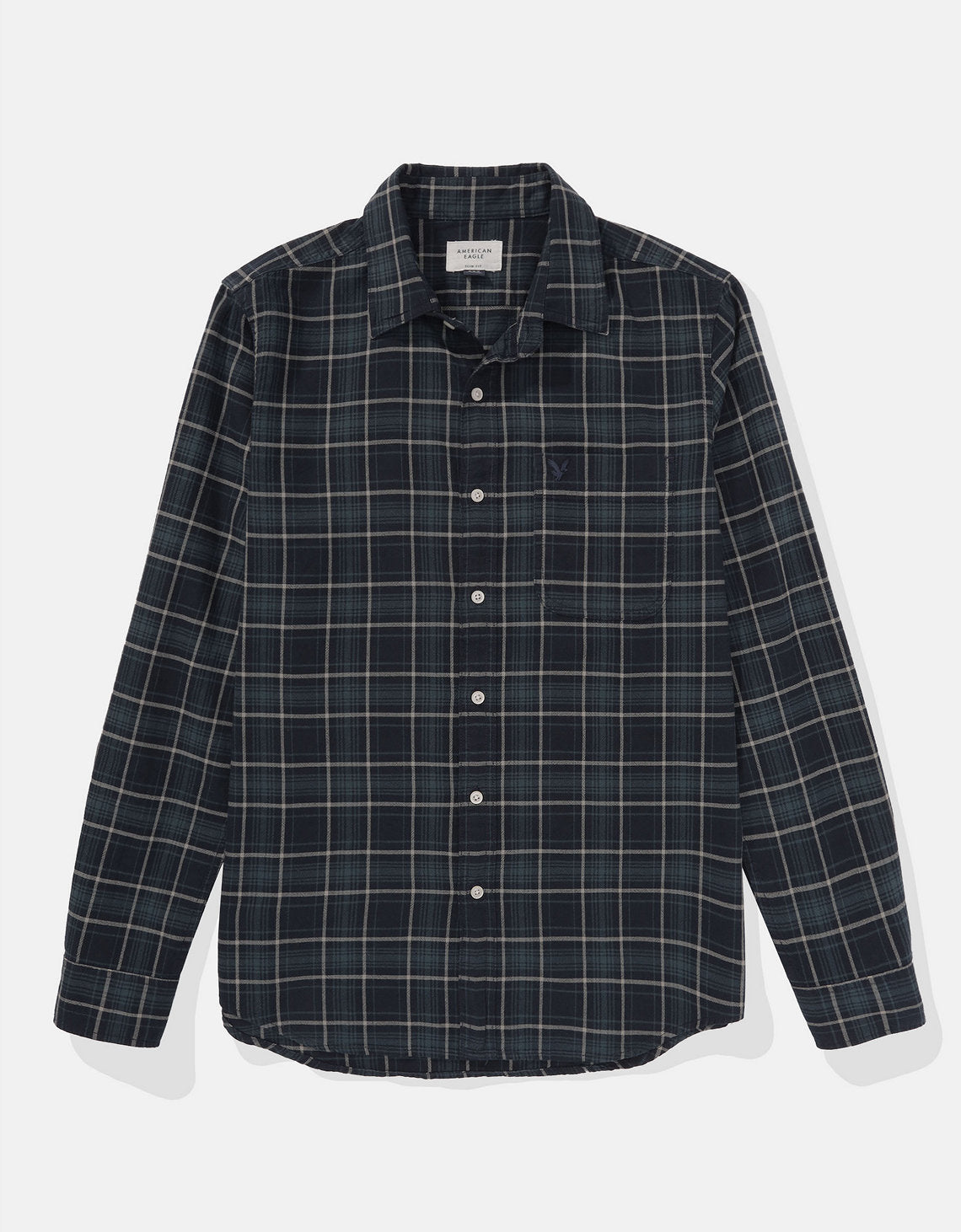 Camisa Manga Larga con patrón de cuadros Hombre AE - Azul 0153_2659_391_f