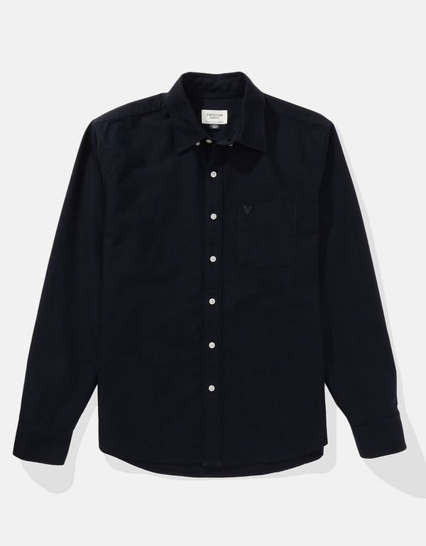 Camisa de Oxford Slim Fit Everyday Ae - Negro