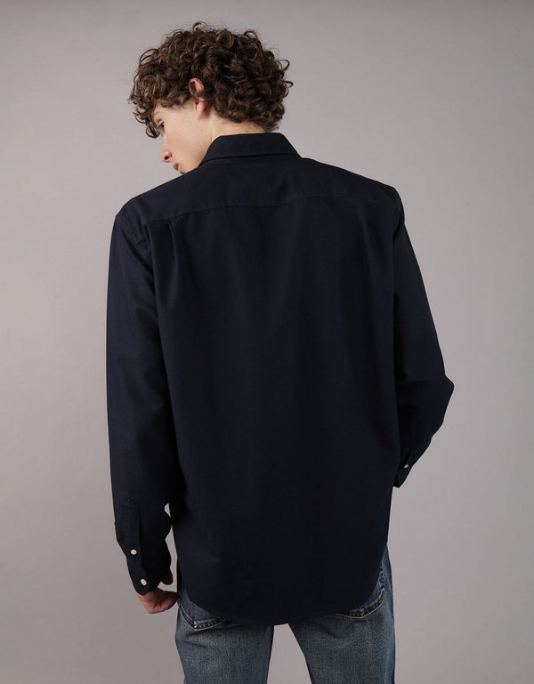 Camisa de Oxford Slim Fit Everyday Ae - Negro