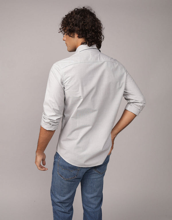Camisa de Oxford Slim Fit Everyday Ae - Gris